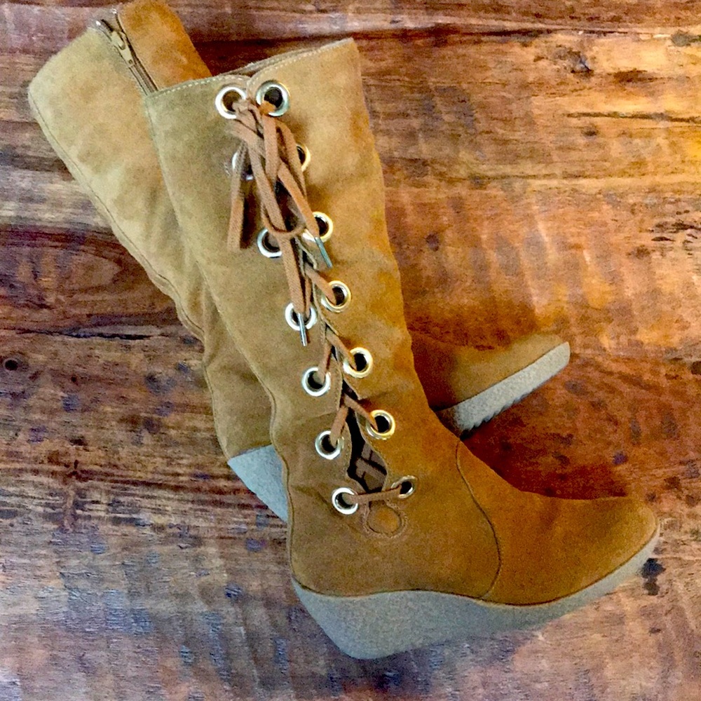 Michael Kors camel suede boots